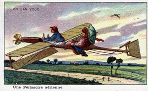 Toekomstige dagen: Een negentiende-eeuwse visie op het jaar 2000 - Serie "In het jaar 2000": een geventileerde perisserie - Chromolithografie door Villemard door French School