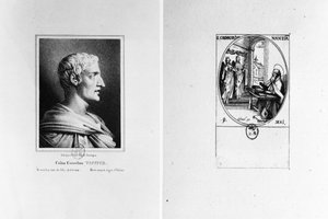 Gaius Cornelius Tacitus gegraveerd door Julien en St. Gregory van Nazianzus gegraveerd door Israel
