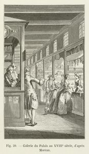 Galerij van het Paleis in de 18e eeuw, volgens Moreau