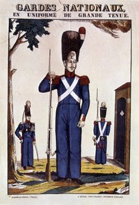 Nationale gardes in uniform van grote pracht - afbeelding van Epinal door Georgin, ed. Pellerin door French School