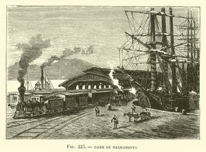 Station van Sacramento (gravure) door French School