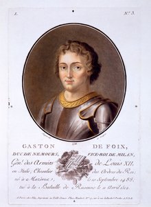 Gaston de Foix, Hertog van Nemours, uit Portraits des grands hommes, femmes illustres, et sujets memorables de France, gepubliceerd 1787-92