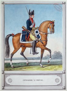 Gendarme te paard, ca. 1812 door French School