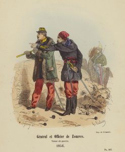 Generaal en Officier van de Zouaven, Oorlogskleding door French School