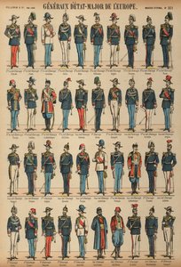 Stafofficieren en uniformen van legers van over de hele wereld door French School
