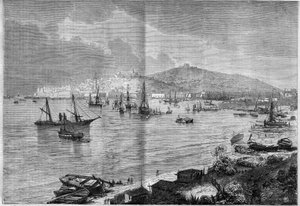 Algemeen uitzicht op Gaeta, Italië door French School