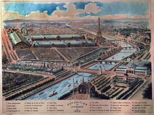 Algemeen overzicht van de Wereldtentoonstelling van Parijs. Gravure uit 1900. Musee Carnavalet.