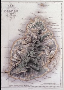 Geografische kaart van Mauritius (Anc. Ile de France) door French School