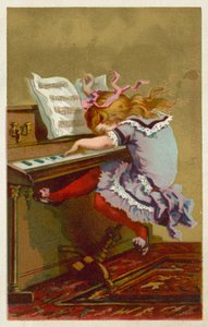 Meisje dat piano speelt door French School