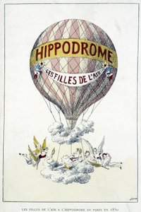 Meisjes in de lucht op de renbaan van Parijs door French School