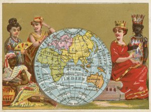Globe - 19e-eeuwse Franse handelskaart door French School