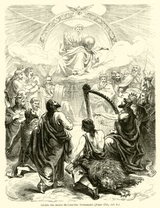 Glorie van de heiligen van het Oude Testament (gravure) door French School
