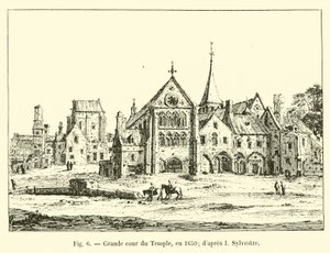 Grote binnenplaats van de Tempel, in 1650; naar I Sylvestre door French School