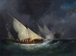 Griekse piraten die een Turks schip aanvallen door French School
