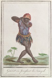 Griot of minstreel van Senegal, 1796 door French School