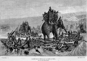 Hannibal steekt de Rhône over naar Italië (jaar 218 v.Chr.) - in 