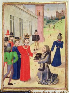 Froissart presenteert zijn boek aan Richard II, uit Froissart