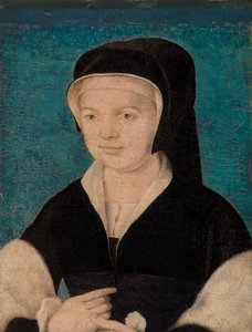 Hoofd van een Vrouw op Blauwe Achtergrond
