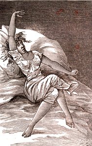 Hoofdpijn, melancholie en hysterie, angst. 1887 (gravure)