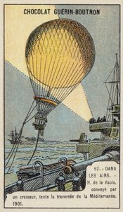 Henri de la Vaulx probeert een ballonvlucht over de Middellandse Zee, begeleid door een kruiser