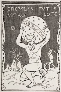 Hercules die de wereld op zijn rug houdt terwijl Atlas de appels van Hesperides verzamelt, uit 