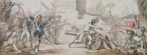 Heroïsche dood van Desilles in zijn poging om de strijd te stoppen tijdens de Muiterij van Nancy 31 augustus 1790
