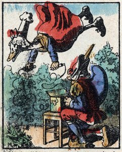 Geschiedenis van Dr. Pulcinella (Polichinelle). Houtsnede van Imaging Pellerin - Epinal, sd. Eind 19e eeuw.