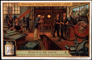 Geschiedenis van glas: Moderne glaswerk en glasproductie aan het einde van de 19e eeuw. Eind 19e eeuw liebig chromolithografie