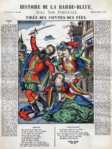 Geschiedenis van Blauwbaard, afbeelding van de ruggengraat 19e eeuw door French School