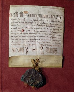 Hulde aan koning Filips II (1165-1223) van Simon de Montfort (c.1160-1218) voor de gebieden die in beslag zijn genomen van Raymond VI (1197-1249) c.1216 door French School