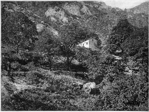 Huis van bandieten in de Pentica op Corsica. door French School