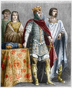 Hugues de Grote kroont Raoul of Rodolphe van Bourgondië, Hertog van Bourgondië en Koning van Frankrijk. Gravure in "Histoire De France En Cent Paintings door Paul Lehugeur" 1891 door French School