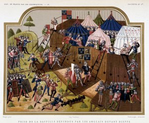 Honderdjarige Oorlog: Verovering van de Bastille verdedigd door de Engelsen voor Dieppe door French School
