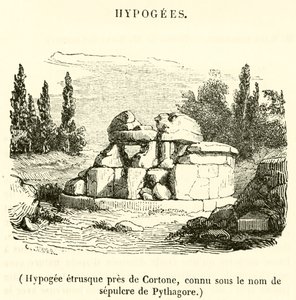 Etruskische hypogeum bij Cortona, bekend als het graf van Pythagoras