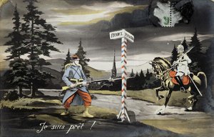 Ik ben klaar, ansichtkaart uit de Eerste Wereldoorlog, 1914 door French School