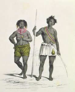 Afgodische zwarte uit het Koninkrijk Benguela, Angola, gegraveerd door Godefroy Engelmann (1788-1839)