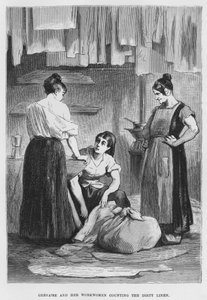 Illustratie voor De Assommoir, een realistische roman, door Emile Zola (gravure)