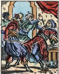 Illustratie voor de verhalen van Duizend-en-een-nacht. Ali-Baba. Houtsnede van Imaging Pellerin - Epinal, sd. Eind 19e eeuw.