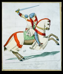 Illustratie van een Tempelier, naar een 14e-eeuws manuscript