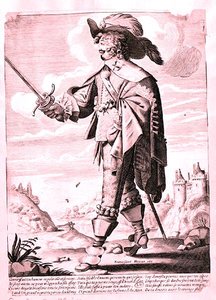 Illustratie van een soldaat onder het bewind van Lodewijk XIII (1601-43) door French School
