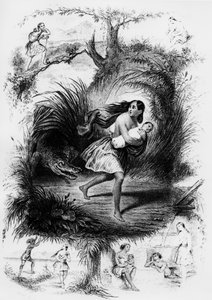 Illustratie van de roman "Les Natchez" door Francois Rene de Chateaubriand