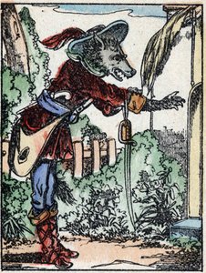 Illustratie van het verhaal "De wolf, de geit en de zeven biquets" Houtsnede van Imaging Pellerin - Epinal, sd. Eind 19e eeuw. door French School