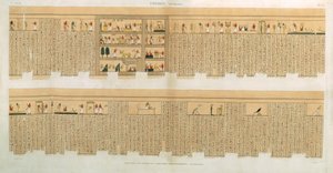Illustraties van een Pampus-manuscript met hiërogliefen, Hypogees, Thebe, plaat 75 uit Vol II van `Beschrijvingen van Egypte`, gegraveerd door Willemin, uitgegeven 1822