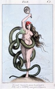 Op honderd manieren kun je het nemen, het is te huur, maar niet te koop (Thiers als slang omringt Marianne) door French School