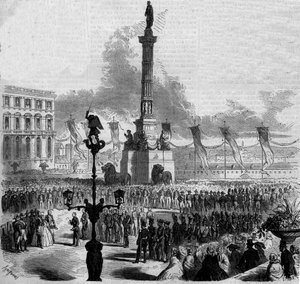 Inhuldiging van de Kolom van het Congres (1850-1859). Brussel, België.