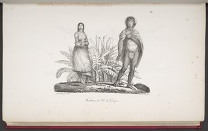 Inwoners van Paaseiland, uit Voyage pittoresque autour du monde, met portretten van wilden uit Amerika, Azië, Afrika en de eilanden van de grote Oceaan; landschappen, zeegezichten en verschillende objecten van natuurlijke historie; vergezeld van beschrijvi door French School