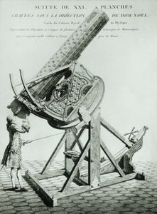 Instruments doptique door Dom Noel, de eerste in een serie van 21 platen met telescopen en microscopen door French School