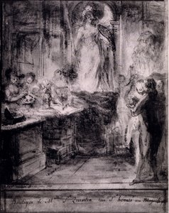 Interieur van Venetiaanse winkel, 1777 door French School