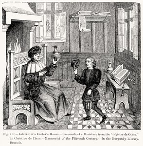 Interieur van een dokterswoning, uit Epistre d