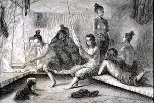 Interieur van een Eskimohut in de jaren 1860 door French School